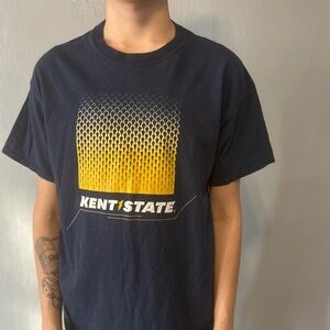 Dark Blue and Yellow Kent State Graphic Tee